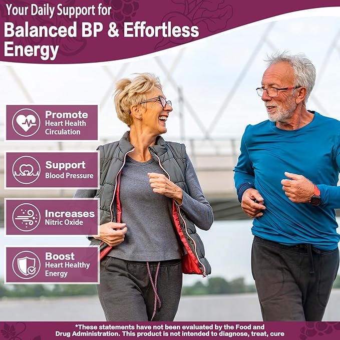 Beet Root Capsules 120 pcs, Beetroot Supplement Support Heart Health Circulation, Blood Pressure, Beets with Grape Seed Extract, Non-GMO, Gluten-Free | 1300mg per Serving