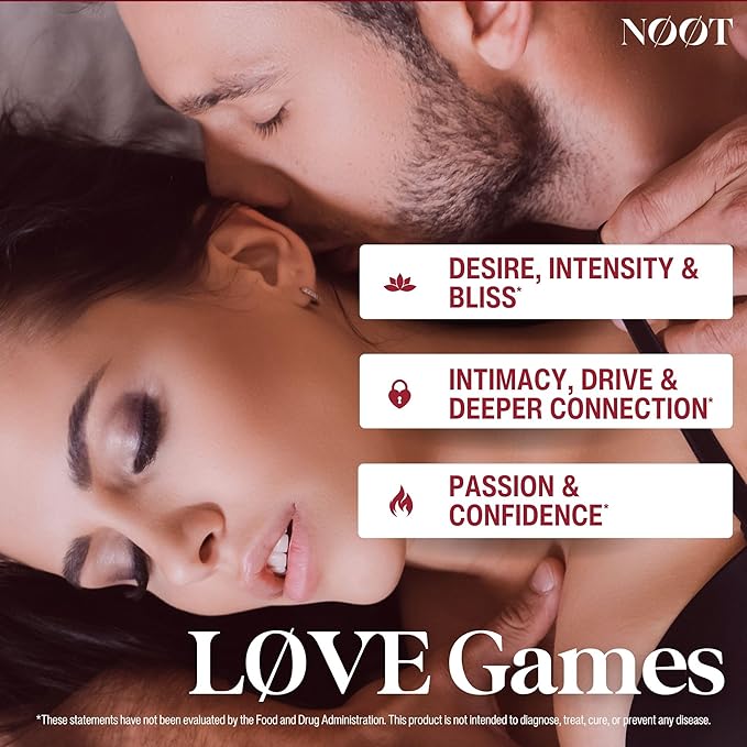 Love Games - Lab Tested Libido Booster for Women and Men Fast Acting, Natural Aphrodisiac with Tribulus Terrestris, Horny Goat Weed, Maca and Panax Ginseng 60 Capsules, 1 Month Supply