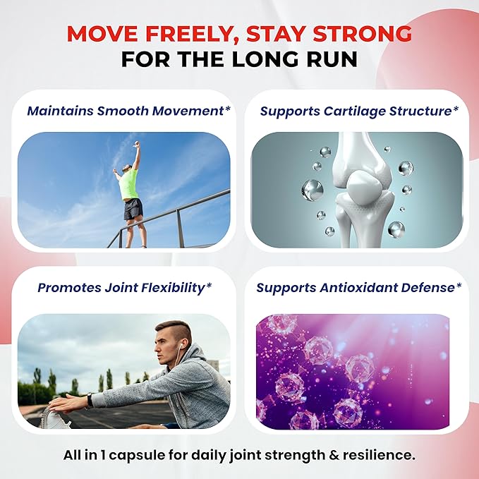Glucosamine Chondroitin MSM - Joint Mobility Support Supplement Enhanced with Collagen, Hyaluronic Acid, Vitamin D3 | 150 Capsules