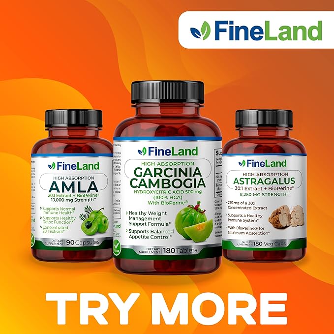 FineLand Amla (Indian Gooseberry) 20X Full Spectrum Extract – 30,600mg Equivalent per Serving with BioPerine® for Absorption, Rich in Natural Vitamin C, Immune & Digestive Support – 90 Vegan Capsules