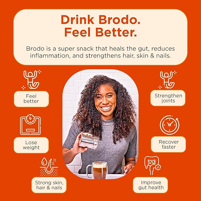 Brodo Organic Chicken Broth | Nutrient Dense, Chef Crafted Bone Broth in Single Serving Pouches | Not Made From Concentrate, No Preservatives (6x 8.3 oz Pouches)