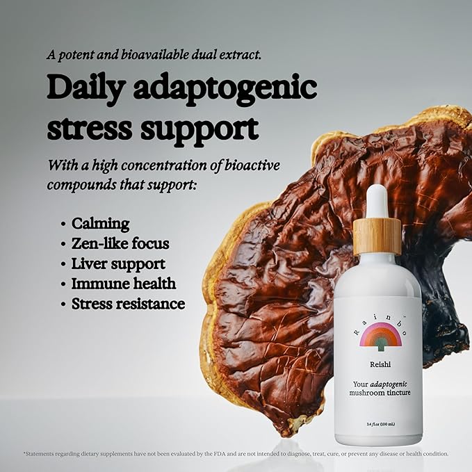 Reishi Mushroom Tincture - Alcohol Free - Dual Extract Mushroom Supplement - Immune Support, Mood, Sleep, Liquid Reishi Supplement, Vegan, Non GMO, 3.4 fl oz