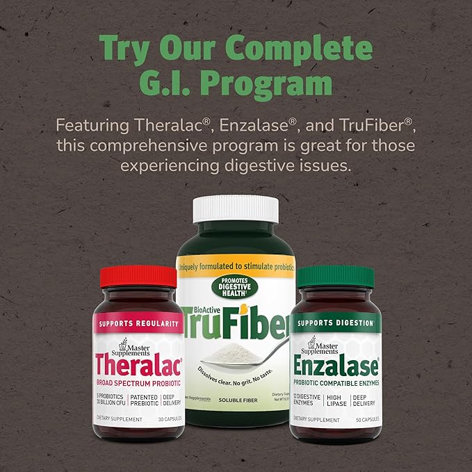 Master Supplements Theralac - 30 Capsules - Multi-Strain Probiotic for Optimal Gut Health + Gas & Bloating Relief - Gluten Free - 30 Servings