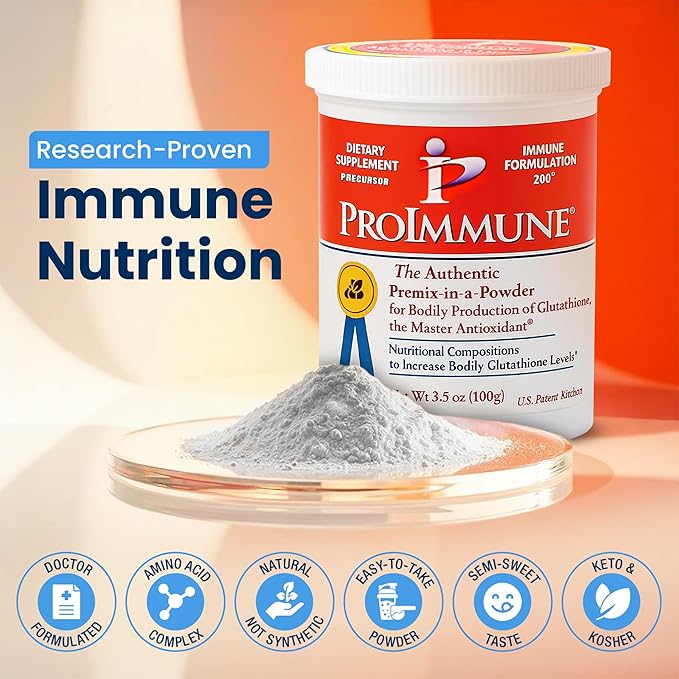 Glutathione Supplement 2 Month Supply of Glutathione Powder Precursor – ProImmune Immune Formulation 200® for Powerful Immune Support - Doctor-Formulated Antioxidant Complex, 62 Servings