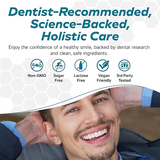 Dental Care Kit 6-In-1 Oral Hygiene Products for Adults: Oral Probiotics for Teeth & Gums, Nano Hydroxyapatite Toothpaste, Natural Breath Freshener Oil, Tooth Sensitivity Treatment & Tongue Scraper