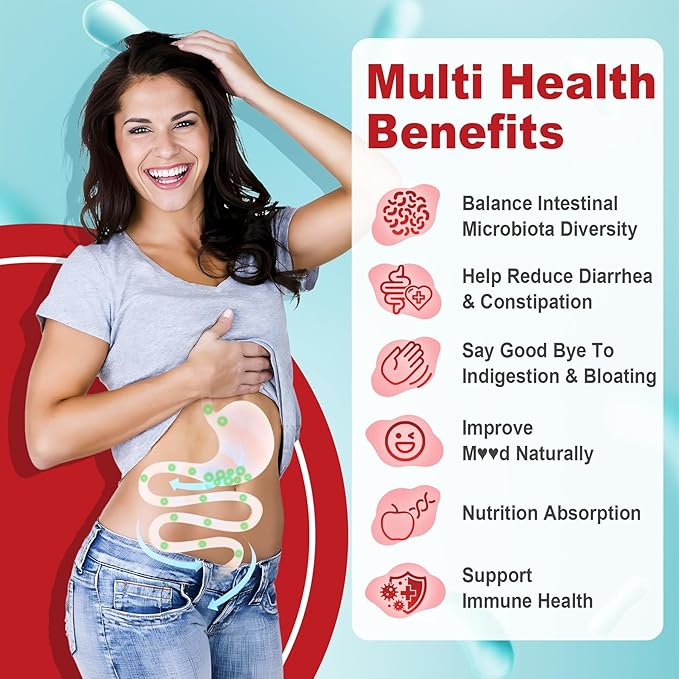 NEVISS Probiotic + Prebiotic Gummies for Adults & Kids 4+, Sugar Free Chewable 50 Billion CFUs w/Fiber, Vitamin B1 B2 D3 & Zinc, for Digestive & Gut Health, Boost Microflora Diversity, 60 Cts