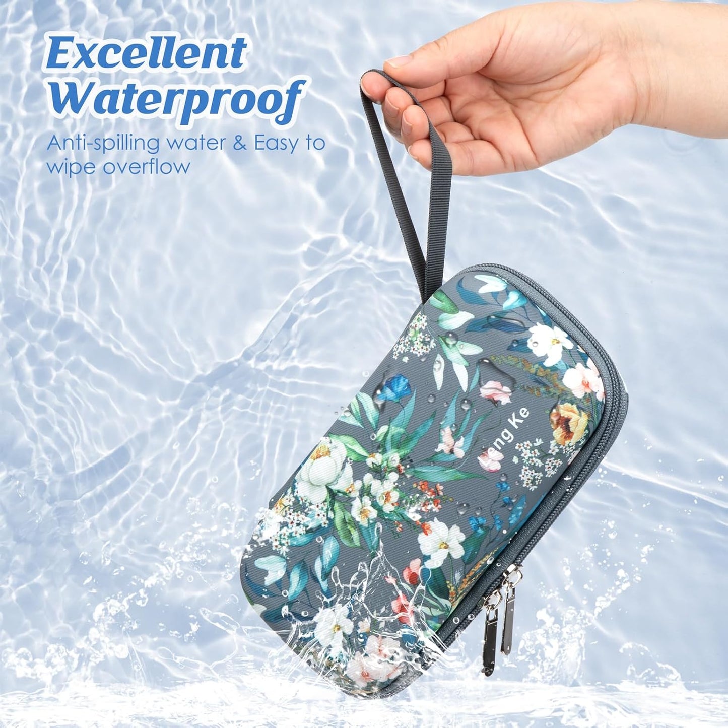 YOUSHARES Insulin Cooler Travel Case - Diabetic Insulated Organizer Portable Cooling Bag for Medication Cooling Insulation, Insulin Pen Case with 2 TSA Approved Cooler Ice Pack (Grey Gamellia)