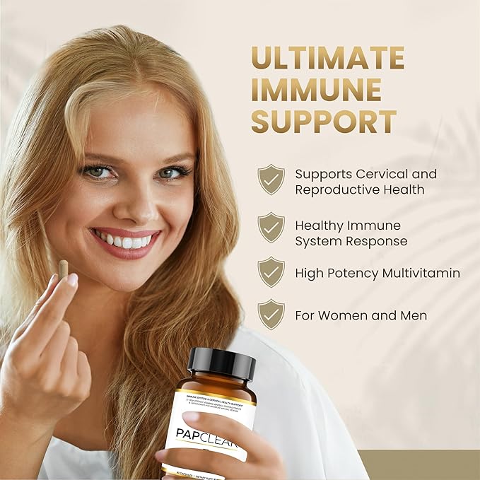 PAPCLEAR Physician Formulated | All Natural Immune Support Supplement | Advanced Powerful Immunity Booster | 90 Capsules | Pack of 6
