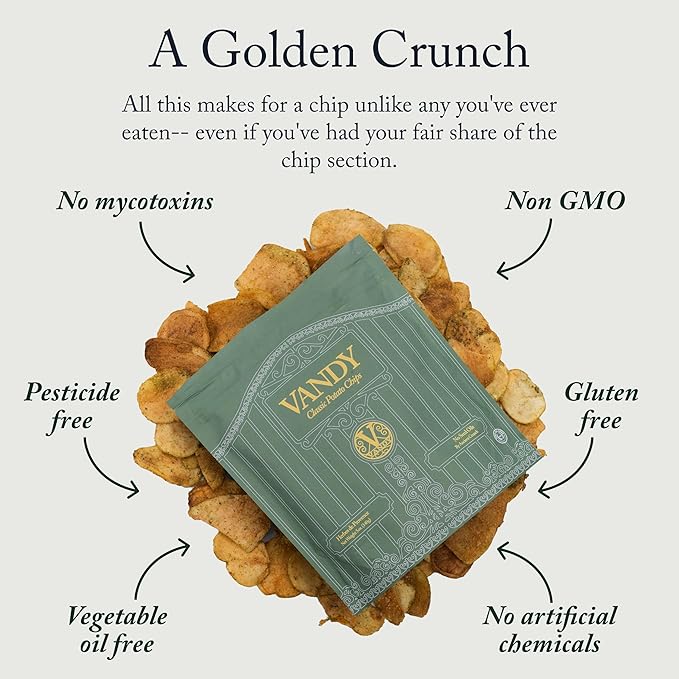 Vandy Crisps Potato Chips - Seed Oil Free Snacks - Gluten Free Potato Chip - Made with Potatoes, Grass-Fed Beef Tallow, Sea Salt, & Herbes de Provence Blend - 2 Pack, 5 Ounce Each (Herbes de Provence)