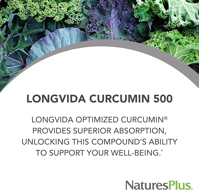 NaturesPlus PRO Longvida Curcumin 500 mg - 60 Capsules - Promotes Healthy Free Radical Protection - Non-GMO, Vegan & Gluten Free - 60 Servings