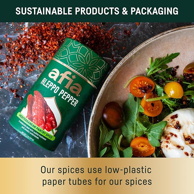 Afia - Aleppo Pepper Flakes | Aleppo Mediterranean Pantry Spice for Middle Eastern Dishes, Meals and Cuisine | Premium Middle Eastern Spices, 1.7oz