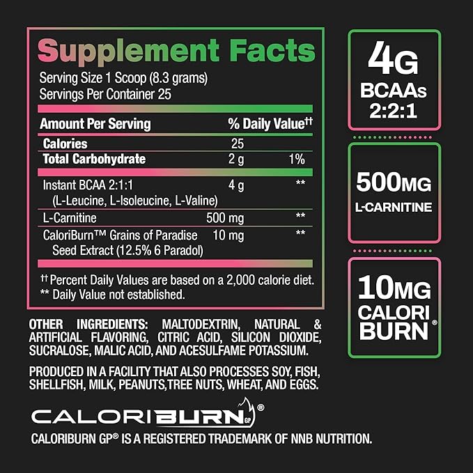 BPI Sports Best BCAA Shredded - Caffeine Free Thermogenic Recovery Drink, Lean Muscle Building BCAA Powder For Women and Men, Preworkout BCAAs Amino Acids Drink- Watermelon ICE - 25 Servings