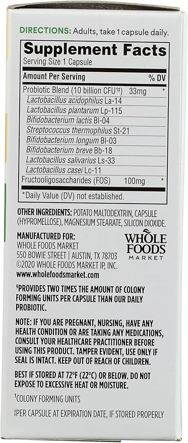 365 by Whole Foods Market, Extra Strength Daily Probiotic 10 billion CFU, 30 ct