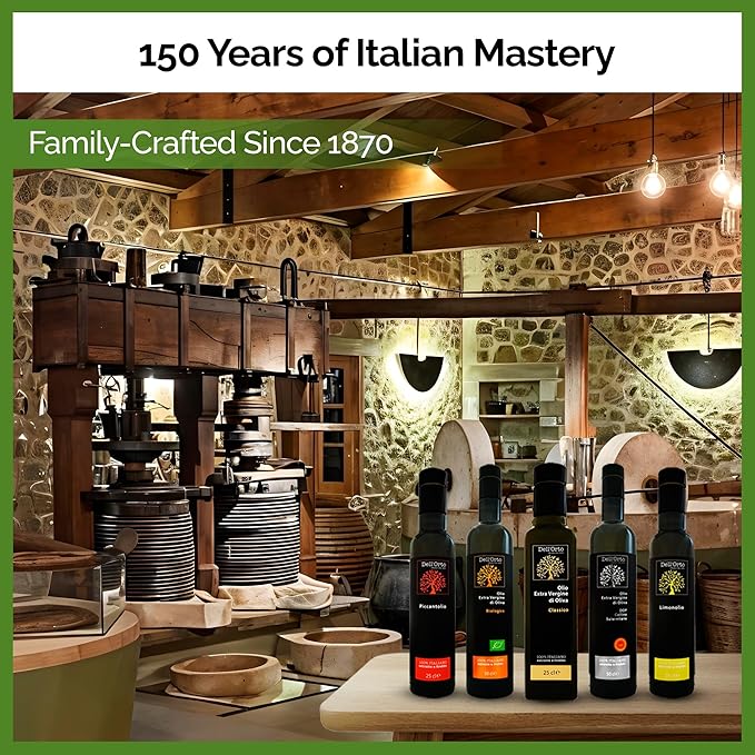 Dell'Orto Limonolio Lemon Olive Oil Extra Virgin (250ml) | Amalfi Coast Lemons, Cold Pressed Infused Olive Oil | Zesty for Seafood & Salads | Award-Winning, Harvest Date | 8.45 fl oz