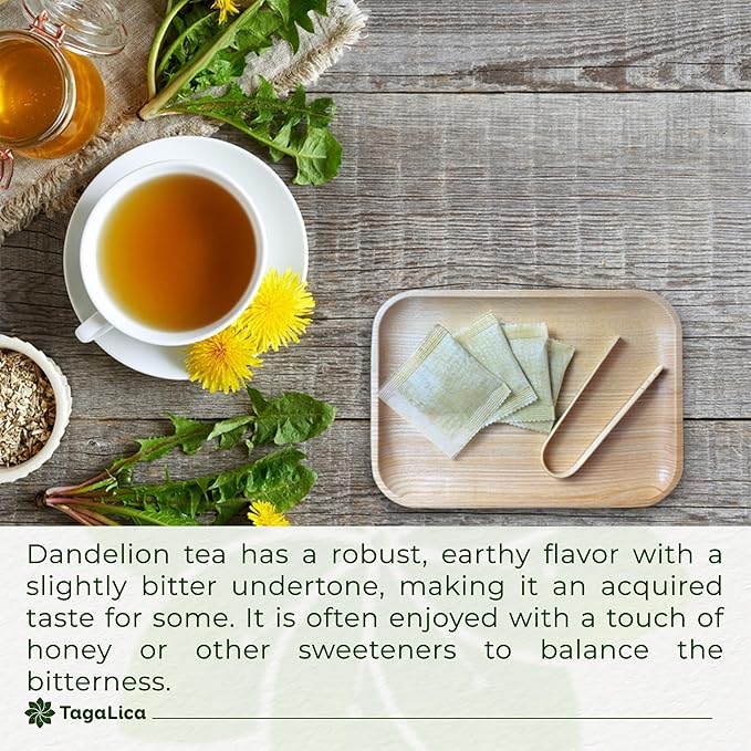 Tagalica, Premium 135 Dandelion Root Tea Bags, 100% Natural & Pure from Dandelion Root, Eco-Conscious Tea Bags, Herbal Tea. No Sugar, No Caffeine, No Gluten, Vegan