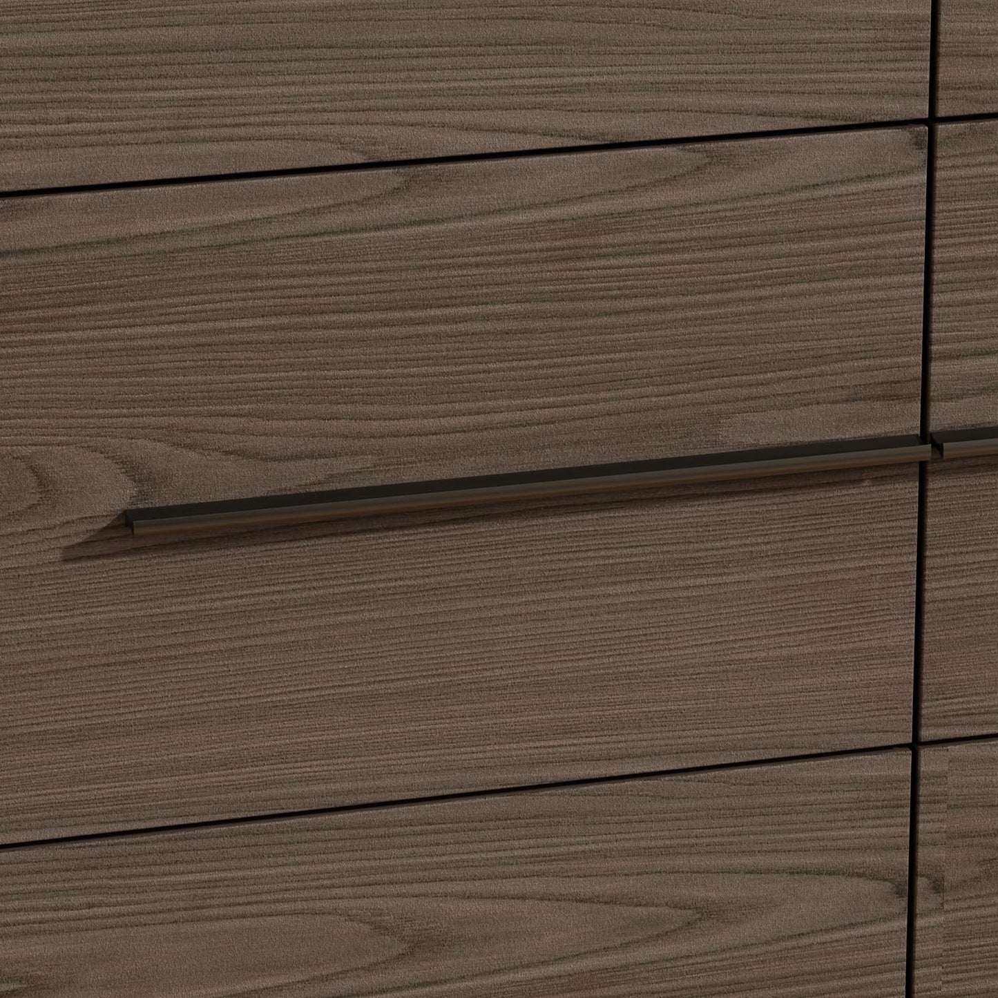 Bedside Table with 6 Drawers, Modern Side Table, Wide Nightstand, Wooden Bed Side Tables, Wood Grain Floor Storage Organizer with Metal Handles for Sofa Couch Bedroom, Dark Brown