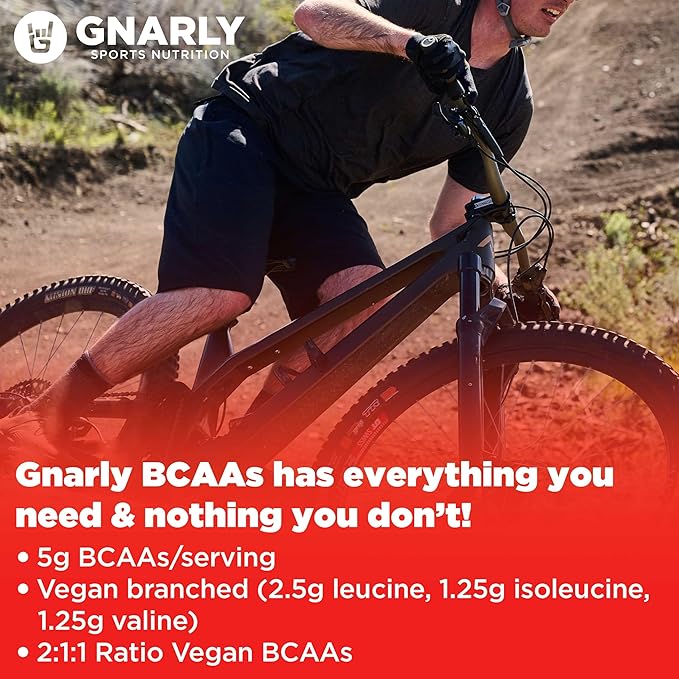 Gnarly Nutrition BCAA Powder, Fruit Punch – Pre-Workout BCAAS Amino Acids – NSF Sport Certified – Supplement to Support and Rebuild Muscle – Fruit Punch with Caffeine, 10.58 oz