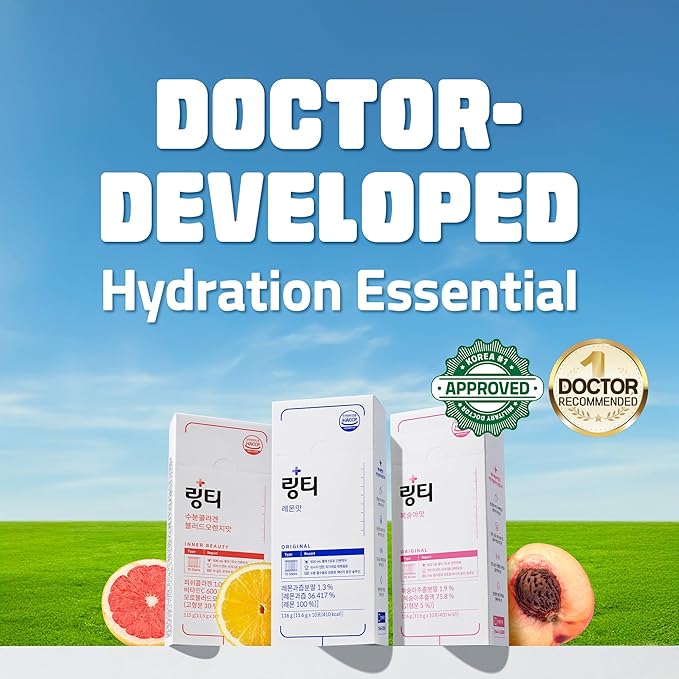 Doctor Developed Electrolyte Drink Mix - Peach Flavor | Rapid Hydration | Essential Vitamins | Oral IV Solution | Fast Recovery | Workout Drink | Party Recovery | Maximum Absorption | 10 Count