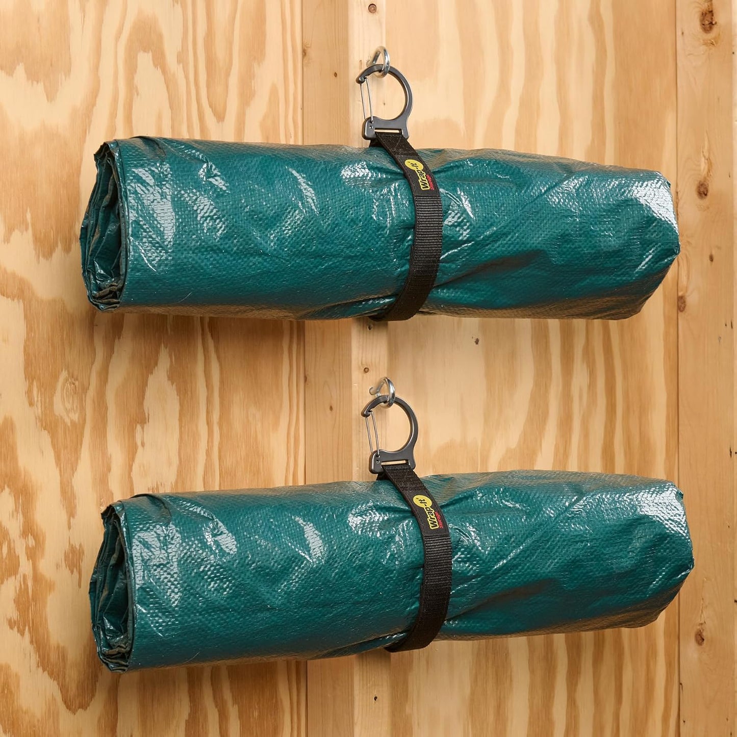 Wrap-It Storage Quick Clips - 20" (3-Pack) Black - Hose Organizer Straps with a Metal Clip to use as an Extension Cord Organizer or RV Hose Storage