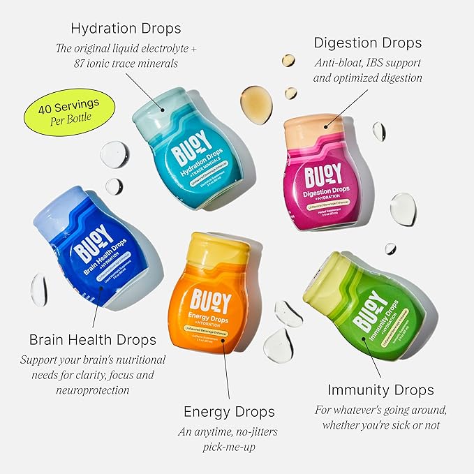 Buoy Electrolyte Drops Variety Pack Bundle 280 Servings | No Sugar, No Sweeteners | Dietitian Recommended | Trace Minerals | Purposefully Unflavored Add to Any Drink