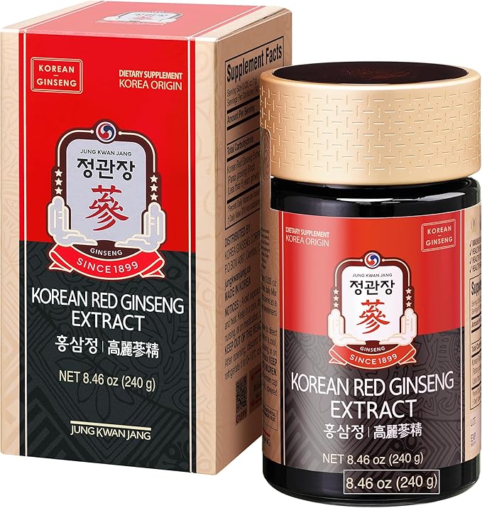 Korean Red Ginseng Extract Paste (Hong SAM JUNG) - Panax Ginseng Adaptogen Supplements - Energy Boost & Immune Support, Caffeine Free & Gluten Free (240g, 8.47 oz)
