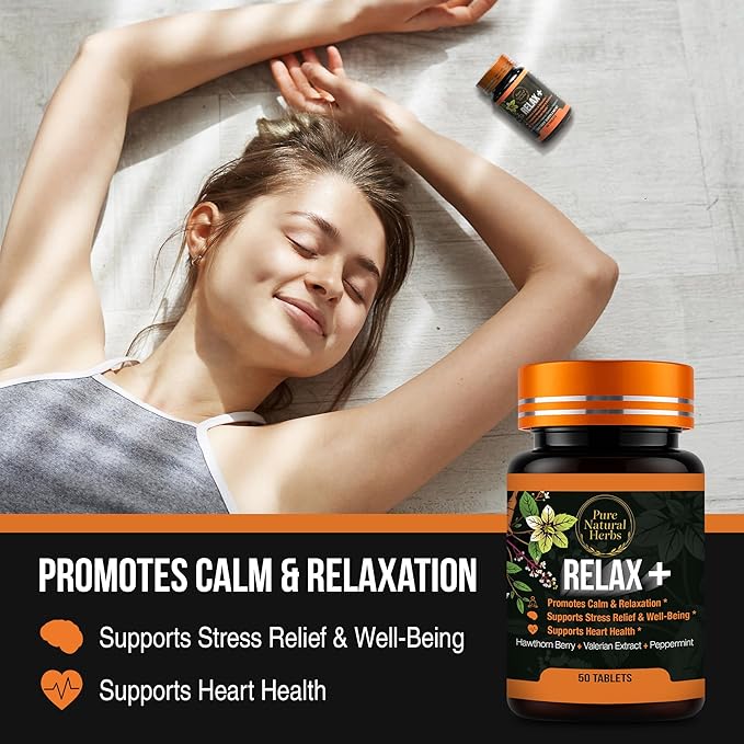 Valerian Hawthorn & Peppermint Tablets, 50 Count – Organic Hawthorne Berry & Valerian Root Herb Supplement – Vegan Non-GMO Calm Support & Peppermint Pills for Digestive Wellness