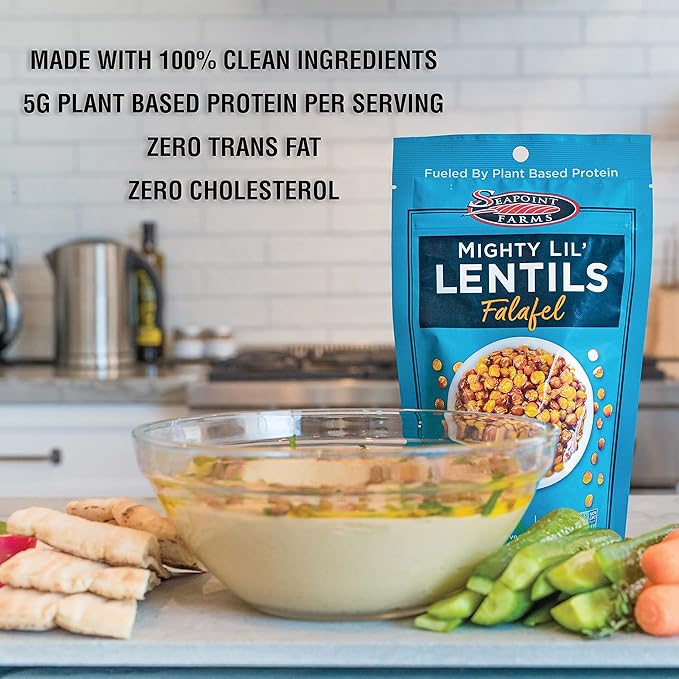 Seapoint Farms Mighty Lil’ Lentils, Variety Pack, Plant Based Protein, Gluten-Free, Non-GMO, and Kosher Crunchy Snack for Healthy Snacking, 5 oz (Pack of 3)