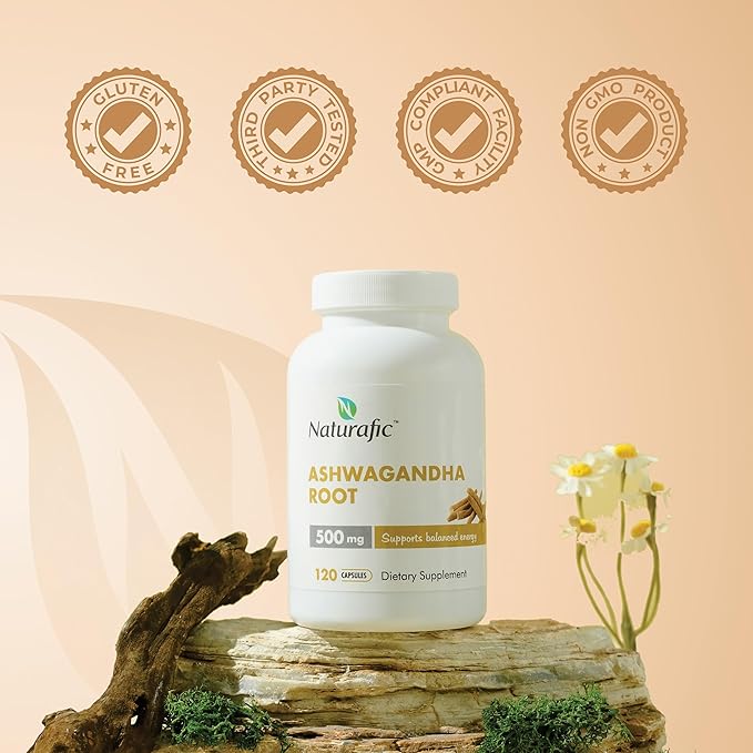 Ashwagandha Root Capsules 500mg ā 120 Vegan Capsules | Traditionally Used Herb | Non-GMO, Gluten-Free | Herbal Supplement | Plant-Based Wellness Support