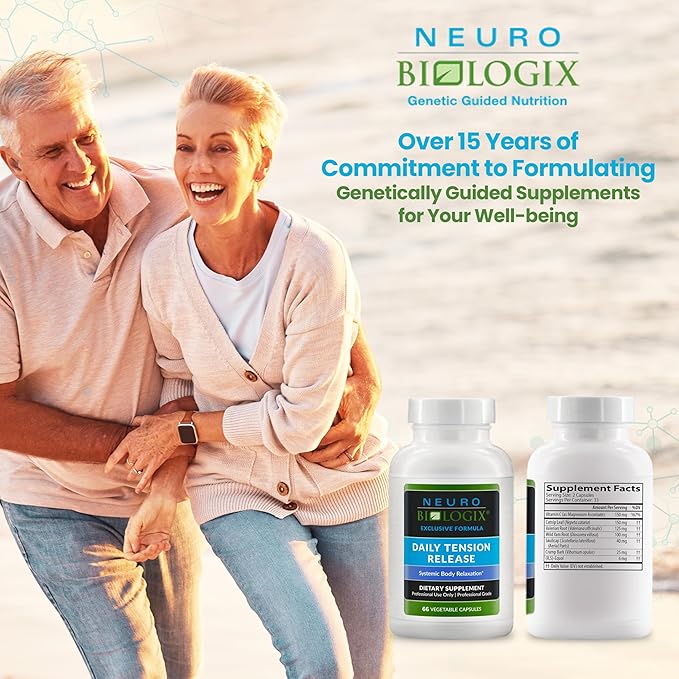 Daily Tension Release – Synergistic Herbal & Vitamin C Formula for Muscle Relaxation Support - With Valerian Root, Skullcap & Catnip for Occasional Stress Support - Non-Drowsy, Natural Support