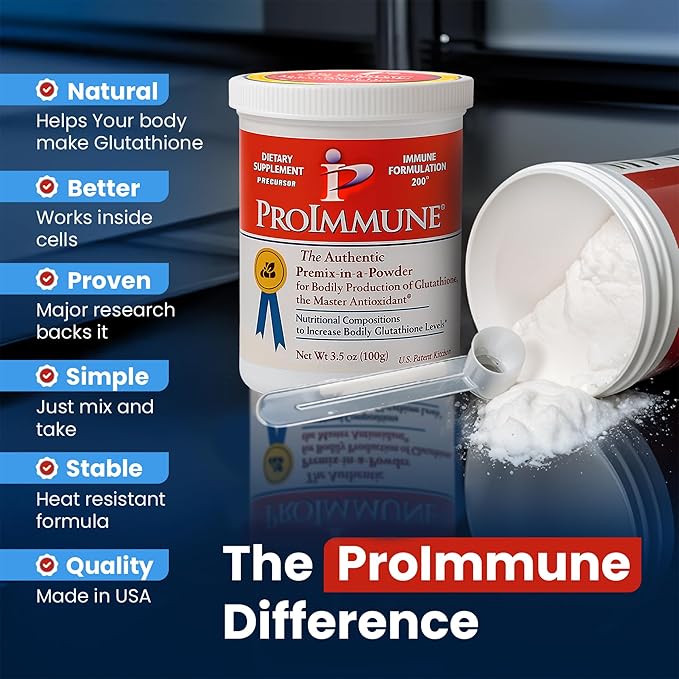 Glutathione Supplement 2 Month Supply of Glutathione Powder Precursor – ProImmune Immune Formulation 200® for Powerful Immune Support - Doctor-Formulated Antioxidant Complex, 62 Servings