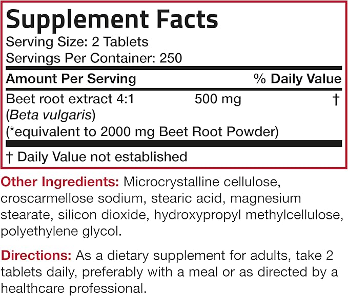 Bronson Beet Root Extra Strength, Non-GMO, 500 Vegetarian Tablets