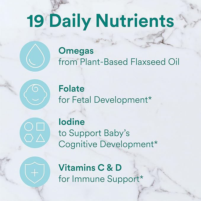 SmartyPants Prenatal Vitamins for Women, Sugar Free Multivitamin Gummies: Methylfolate, Omega 3 (ALA) Vitamin D3, C, Vitamin B12, B6, A, K & Zinc, Inositol, Erythritol Free, 60 Count (20 Day Supply)
