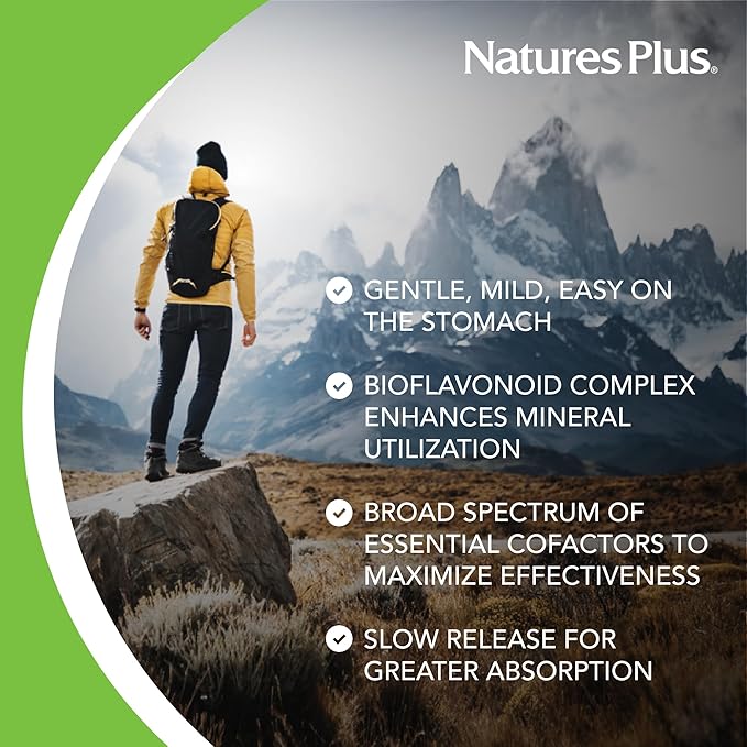 NaturesPlus Hema-Plex Iron - 60 Tablets - 85 mg Elemental Iron + Vitamin C & Bioflavonoids for Healthy Red Blood Cells - Vegan, Gluten Free - 30 Servings