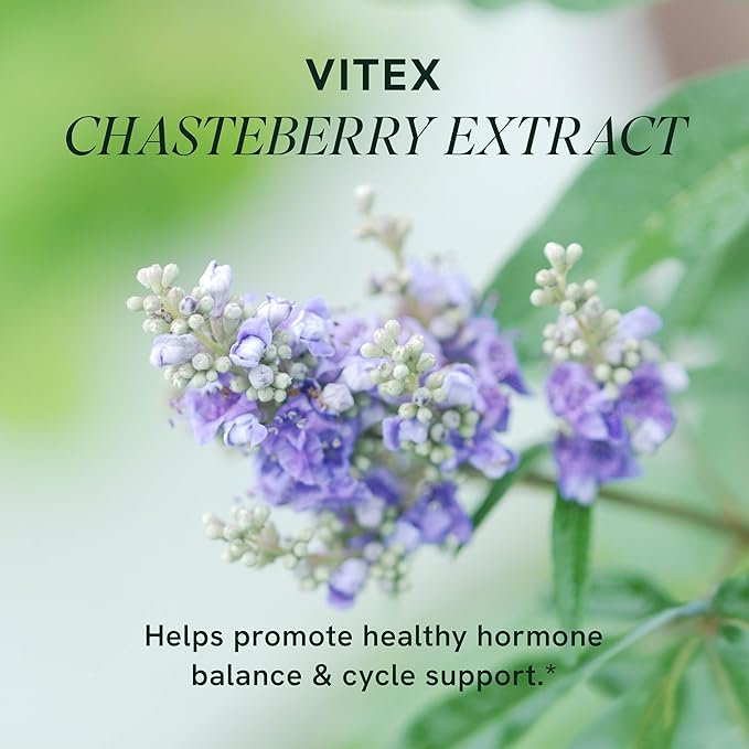Vitex Chasteberry Supplement 600mg | Agnus Castus for Women's Hormone Balance, Menopause, Menstrual Regularity & Hormonal Acne* | Certified Gluten-Free, Vegetarian | 90 Capsules, 3-Month Supply