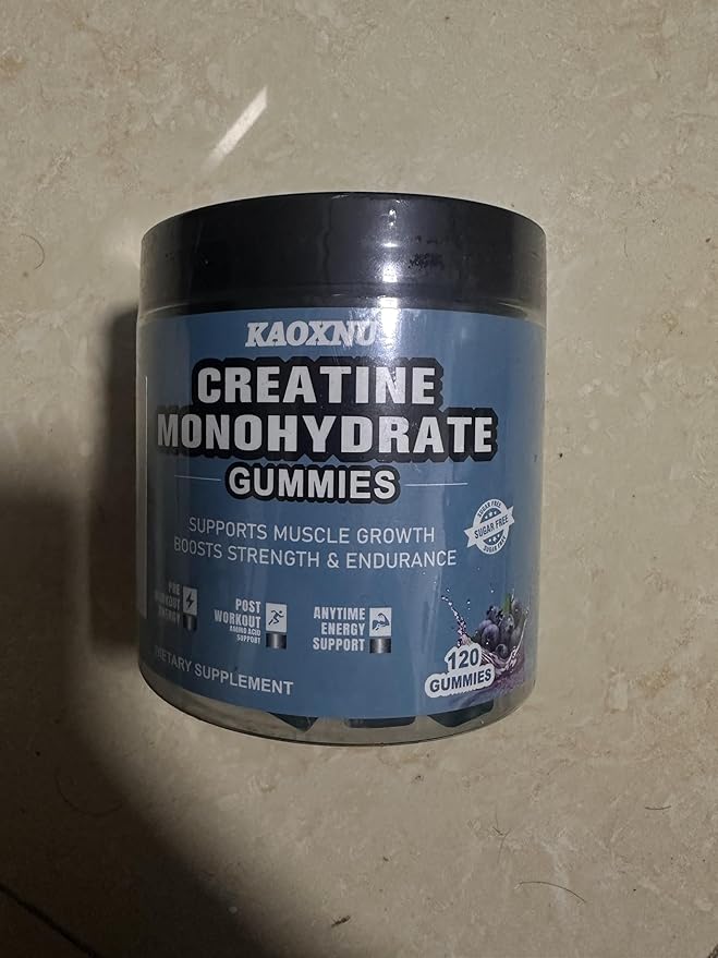 Creatine Monohydrate Gummies 5600mg for Men & Women, 120 CT Chewable Creatine Monohydrate for Muscle Support, Energy Boost, 5.6g of Creatine Monohydrate per Serving - Sugar Free (Blueberry Flavor)