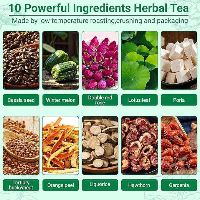 Liver Detox Tea Oil Cleansing Tea 10 Excellent Herbals with Formula,Oil-Reducing Teabag,Chinese Teabag for Cleanse & Detox Liver (15 Bags,1 Box)