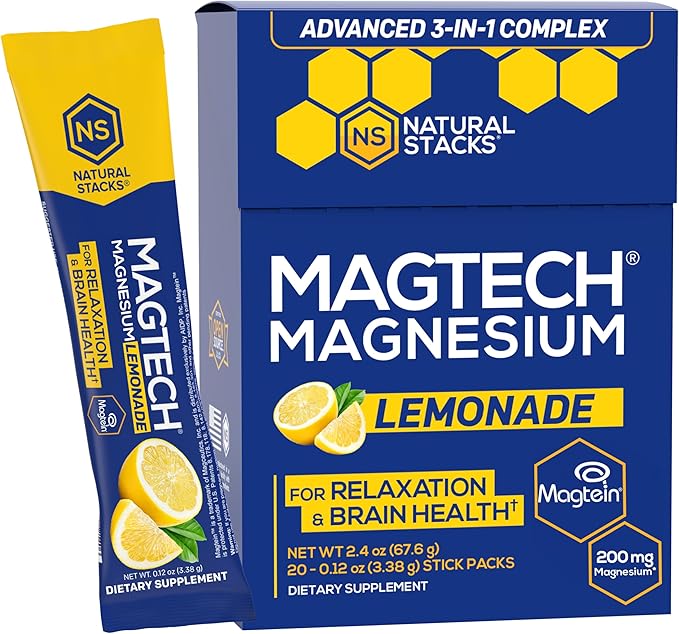 NATURAL STACKS Magtech Magnesium Drink Mix + Zen Magnesium Gummies Bundle - 4 Forms of Magnesium - Calm & Stress Support* Supports Brain Health* - 35 Servings