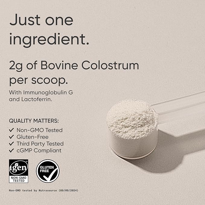 Sports Research® Bovine Colostrum Powder – Easy to Mix, Single Ingredient Superfood – Immunity Support & Gut Health w/IgG Antibodies - U.S. Sourced · Non-GMO · Gluten Free - 75 Servings (Unflavored)