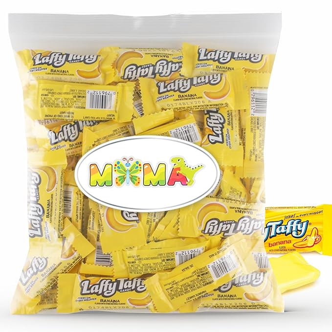 Gluten-Free Mima's Summer Mega Sale Candy - (2LB) Banana Deliciously Stretchy Candy for Thanksgiving, Snacking and Sharing - Taffy Treats Individually Wrapped