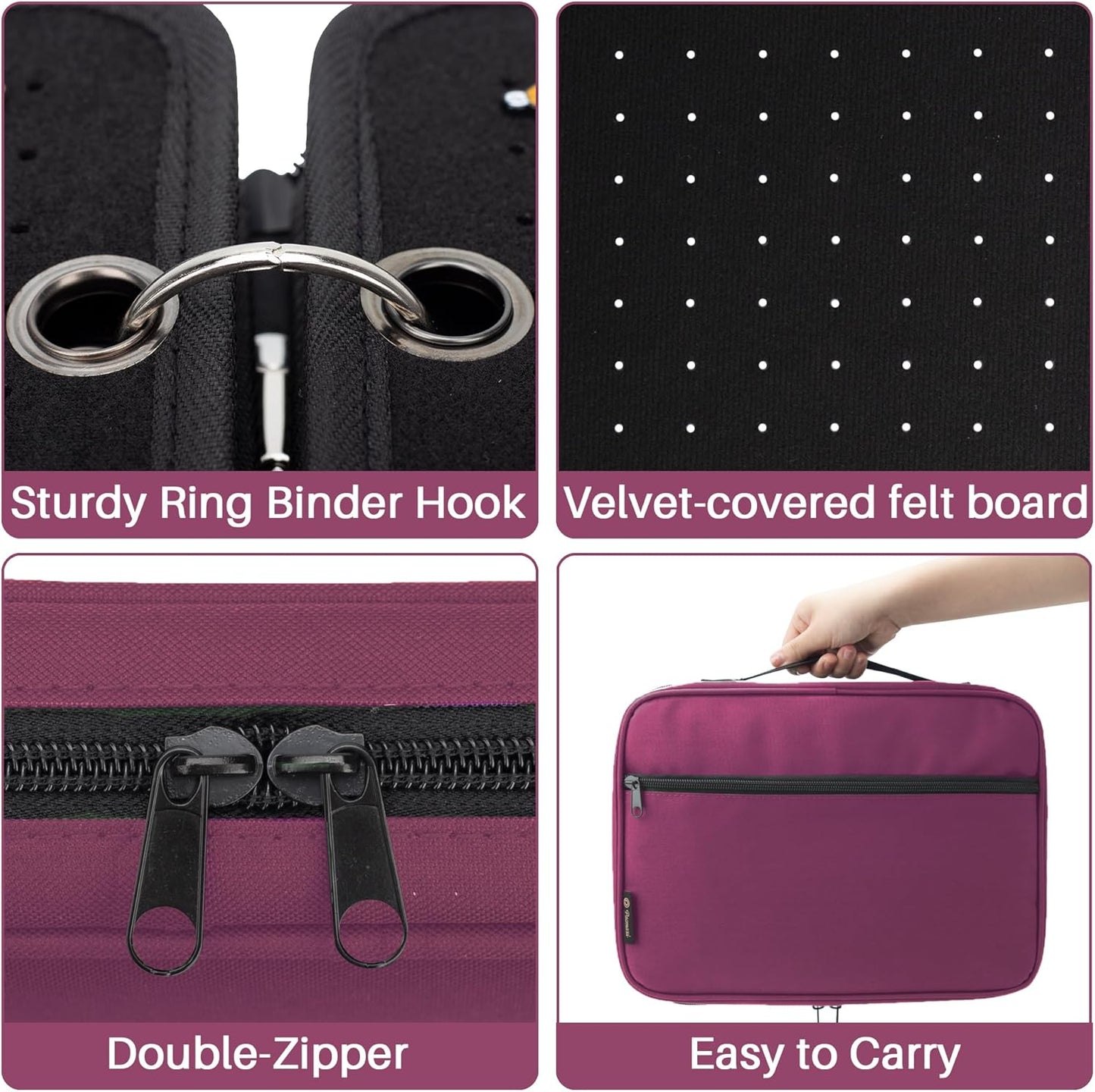 Enamel Pin Display Pages Pin Carrying Case, Pins Collection Storage Organizer Case, Travel Brooch Pin Display Bag (Pins Not Included)