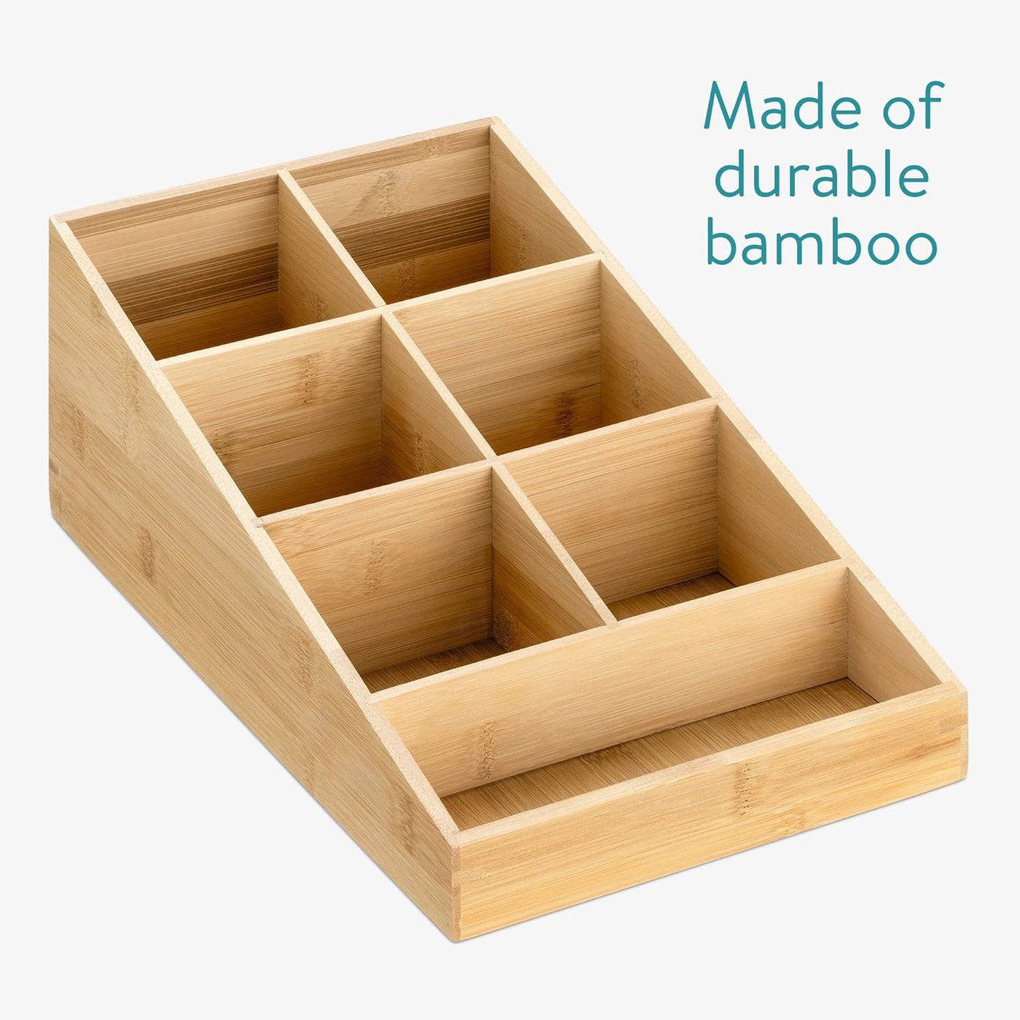 Navaris Coffee Station Organizer - 7 Compartment Coffee Bar for Office & Kitchen Countertop Organization