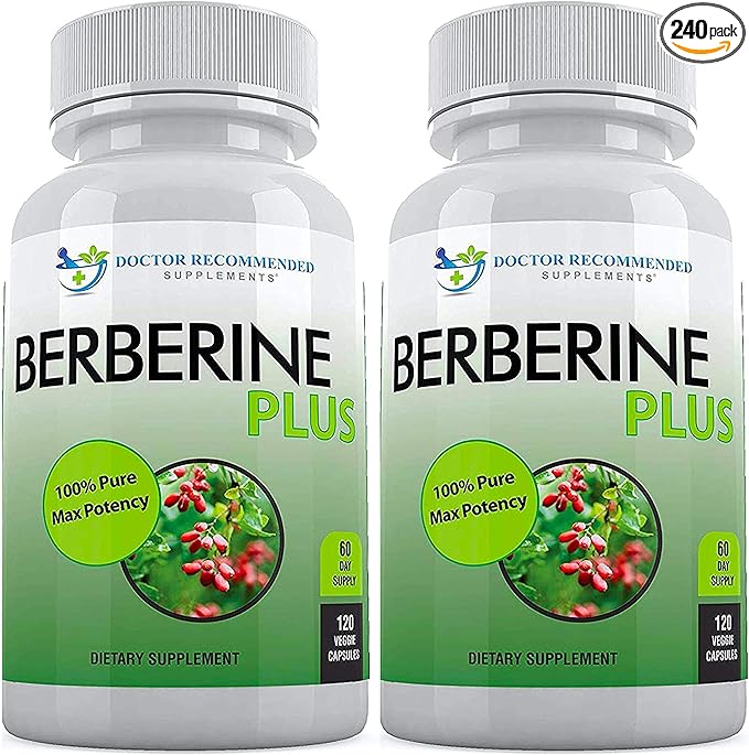 DOCTOR RECOMMENDED SUPPLEMENTS Berberine Plus 1200mg Per Serving - 120 Veggie Capsules Royal Jelly (120 Count (Pack of 2))