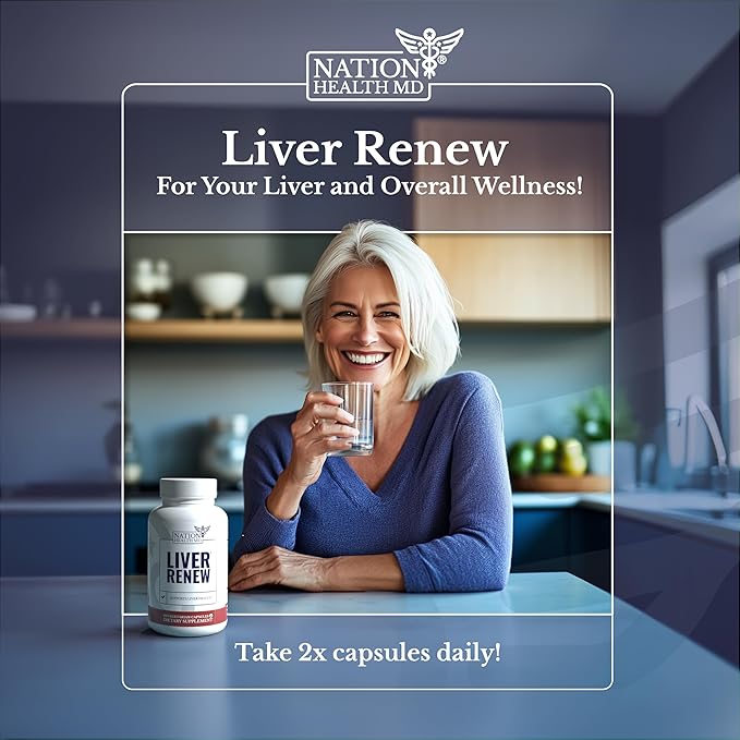 Liver Renew - Liver Cleanse Detox & Repair - Liver Support Supplement with Artichoke Extract, Milk Thisle, Dandelion and Turmeric - 60 Capsules