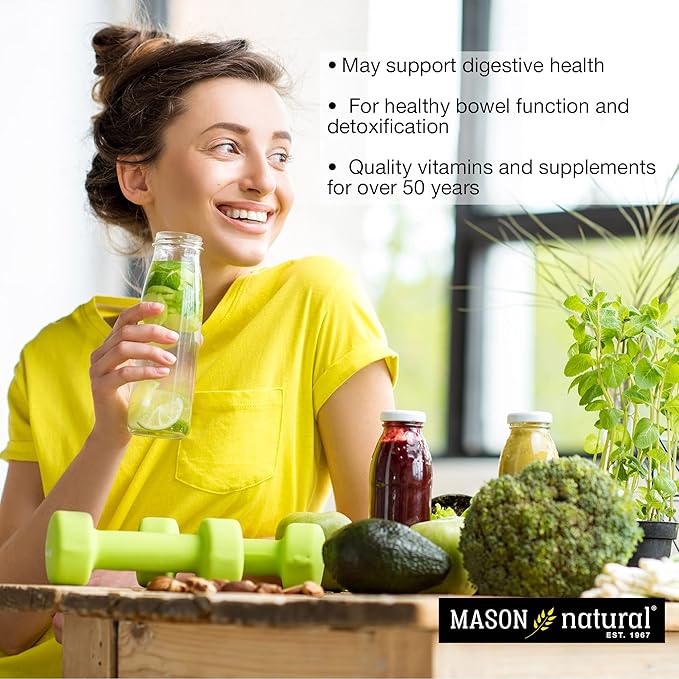 MASON NATURAL Prune Senna Concentrate - Natural Vegetable Laxative, Promotes Regularity and Bowel Function, Improves Digestive Health, 100 Capsules