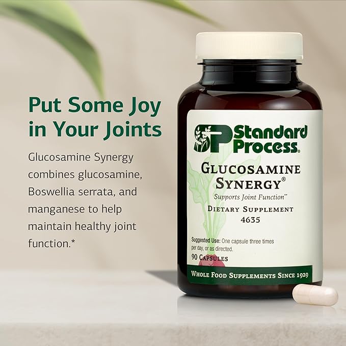Standard Process Glucosamine Synergy - Joint Health Support Supplement - Support Connective Tissue with Glucosamine & Boswellia Serrata - Whole Food-Based Supplement with Manganese - 90 Capsules