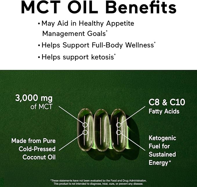 SMARTERNUTRITION MCT Oil Capsules C8 and C10 - Ketogenic Fuel for Brain & Body, Sustained Energy - from Cold-Pressed Coconut, Palm & Gluten-Free, Non-GMO - 90 Count - 30-Day Supply