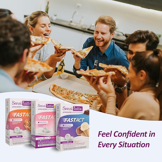 Lactase Enzyme 30 Tablets No Flavor - 9.000 FCC - Sensilatte – Quick Dissolution – Helps with Digestive Comfort – Prati Donaduzzi