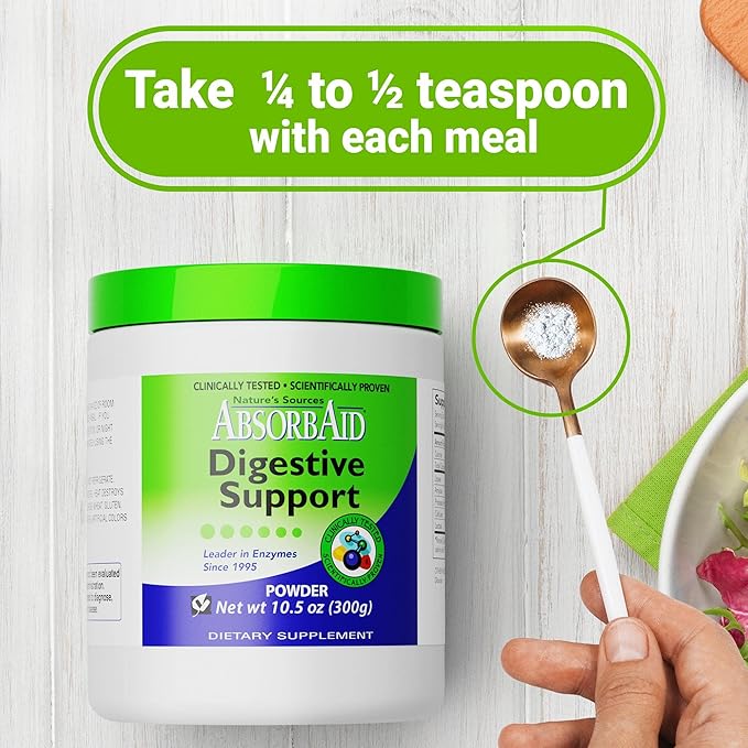 AbsorbAid Digestive Enzymes 300 Grams, Proven to Increase Vital Nutrient Absorption by up to 71%
