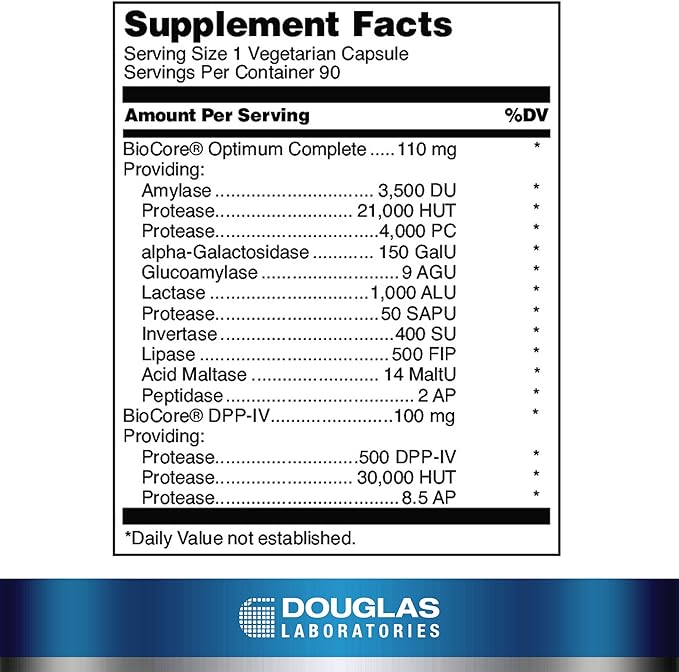 Douglas Laboratories G.I. Digest | Complete Enzyme Formula Including Gluten and Dairy Enzymes | 90 Capsules
