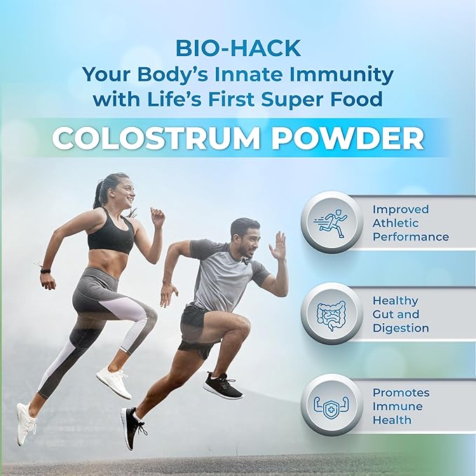 Bovine Colostrum Powder Rich in Protein & Lactoferrin- The True Certified Supplement for Immune Support, Gut Health, Muscle Growth - 150g